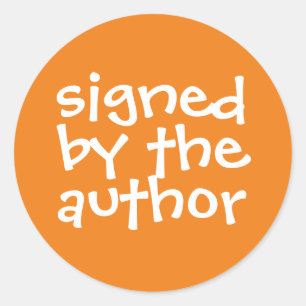 Boek ondertekend door de auteur ronde sticker