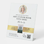 Boek Ondertekening Event Auteur Foto QR Code Faux Reclamebord Met Voetstuk (Voorkant)