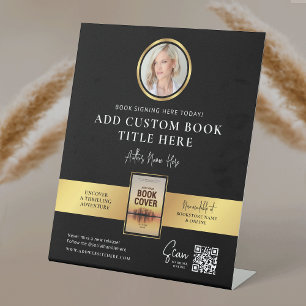 Boek Ondertekening Event Auteur Foto QR Code Faux Reclamebord Met Voetstuk
