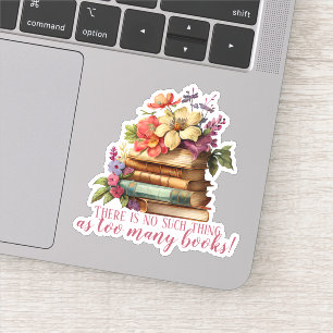 Boek over te veel boeken sticker