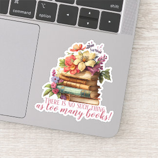 Boek over te veel boeken sticker