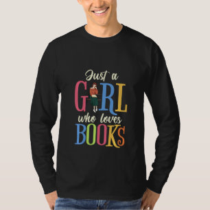 Boek overvalt alleen een meisje dat van een boeken t-shirt