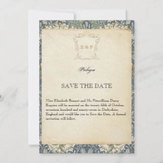 Boek Pagina Victoriaanse Stijl Trouwen Save the Da Date
