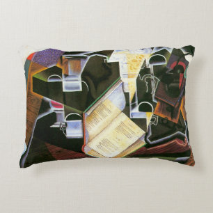 Boek, Pijp en Bril, Juan Gris, Vintage Cubisme Accent Kussen