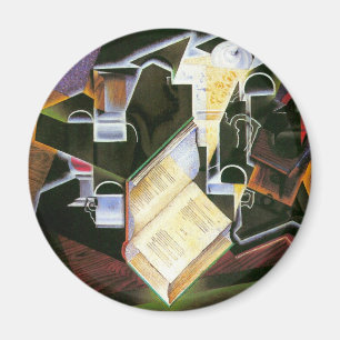 Boek, Pijp en Bril, Juan Gris, Vintage Cubisme Magneet