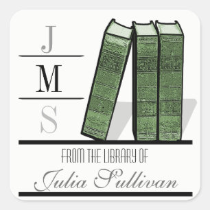 boek plank groen vierkante sticker