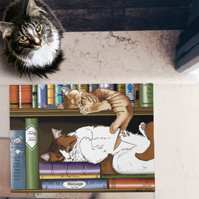 Boek Plank Katten Bibliotheek Deurmat (Creator heeft geüpload)