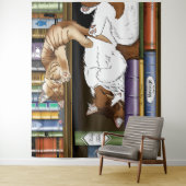 Boek Plank Katten Bibliotheek Wandkleed (In situ)