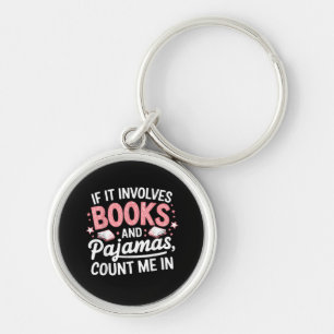 Boek & Pyjama Humoristisch Boekliefhebber Grappig Sleutelhanger