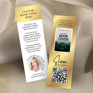 Boek Release Auteur Foto Mini Gold Bladwijzer Kaar Visitekaartje