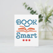Boek Smart Funny Reading Lover Bookworm Briefkaart (Staand voorkant)