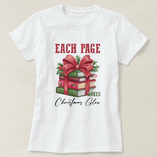 Boek Stack Kerst T-shirt (Design voorkant)