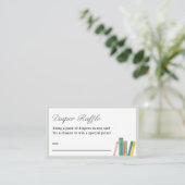 Boek Thema Baby shower Luier Raffle Tickets Informatiekaartje (Staand voorkant)