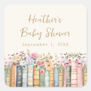 Boek Thema Baby shower Sticker