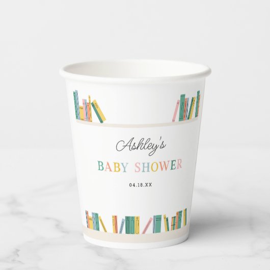 Boek Thema Storybook Baby shower Papieren Bekers (Achterkant)