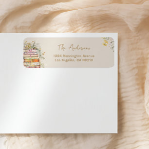 Boek Thema Wildflower Bruidsfeest Retourlabel Etiket