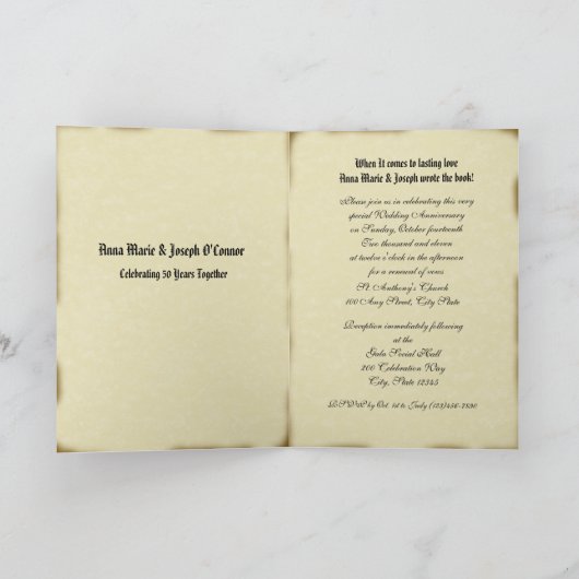 Boek Uitnodiging 50-jarig Huwelijk (Binnen)