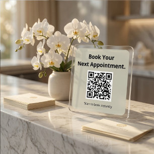 Boek uw volgende afspraak QR-code Vierkante Sticker