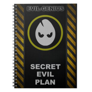 Boek van het Kwaad-Genius Secret Evil Plan Notitieboek