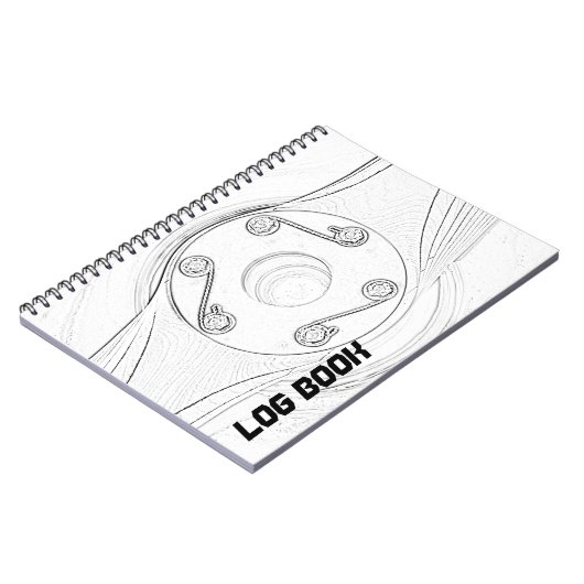 Boek van het zwarte en witte propellervliegboek notitieboek (Linkerzijde)