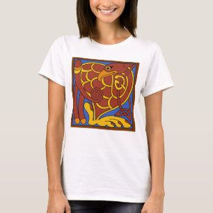 Boek van Kells Keltische knoop middeleeuwse vogel T-shirt