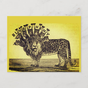 Boek van Openbaring Blasfemie Beast Briefkaart