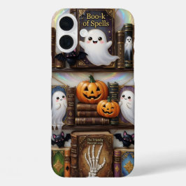 Boek van Spreuken Phonehoesje Schattige Halloween iPhone 16 Plus Hoesje