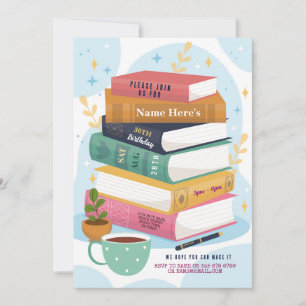 Boek Verjaardagsbibliotheek Nodig uit om roze boek Kaart