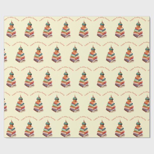 Boek Verjaardagsfeest Kinder Lezing Cadeaupapier (Vlak)