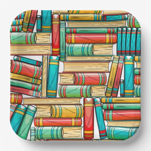 Boek verjaardagsfeestje papieren bordje (Voorkant)