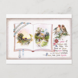 Boek & Vogels Verjaardag Kaart