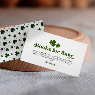 Boek voor Baby St. Patrick's Day Baby shower Informatiekaartje