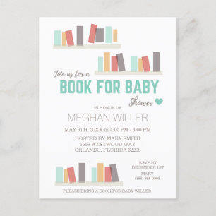 Boek voor babyshower uitnodiging