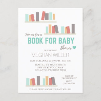 Boek voor babyshower uitnodiging