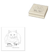 Boek White Cat Paarse Funny Rubberstempel (Gestempeld)