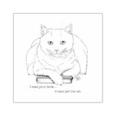 Boek White Cat Paarse Funny Rubberstempel (Afrduk)