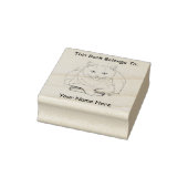 Boek White Cat Paarse Funny Rubberstempel (Stempel)