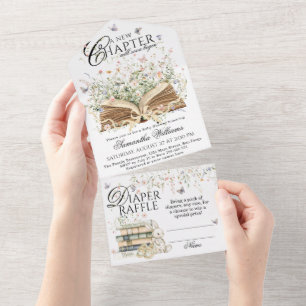 Boek Wildflower Een nieuw hoofdstuk Begin Baby sho All In One Uitnodiging