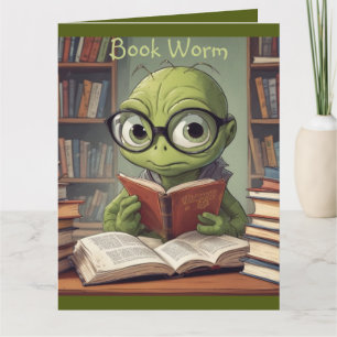 Boek Worm Verjaardag Kaart