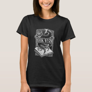 Boek Wyrm Bookwyrm Dragon Reading Lover Distress T-shirt