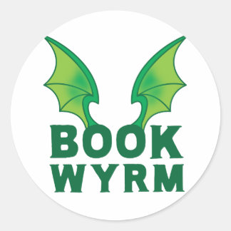 BOEK WYRM RONDE STICKER