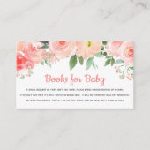 Boekaanvraag Baby shower Blush Pink Floral Card Informatiekaartje (Voorkant)
