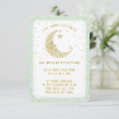 Boekaanvraag Twinkle Little Star Baby shower Mint Informatiekaartje (Staand voorkant)