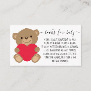 Boekaanvraag voor Baby shower Teddy Bear Hearts Informatiekaartje