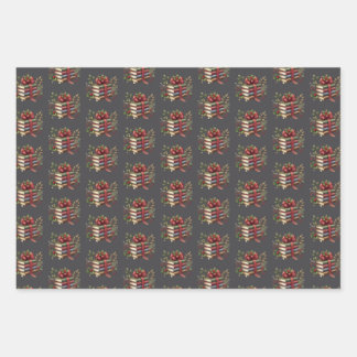 Boekachtig kerstcadeauverpakkings papier inpakpapier vel