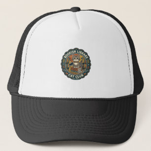 Boekachtige Bibliotheek Kat POD Vector Kunst - Boe Trucker Pet