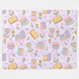 Boekachtige Magie Paarse Meisje Pastel Fleece Deken