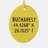 Boekarest Latitude Longitude  Keramisch Ornament (Rechts)