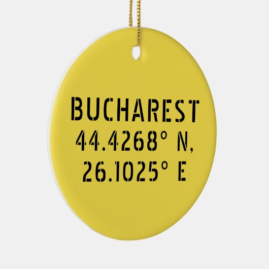 Boekarest Latitude Longitude  Keramisch Ornament (Rechts)