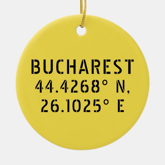Boekarest Latitude Longitude  Keramisch Ornament (Voorkant)